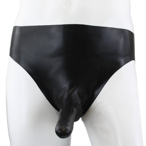 LatexDreamwear - Latex Herren Slip mit Penishülle Boxer Short Slip schwarz M - L - Bild 3 von 4