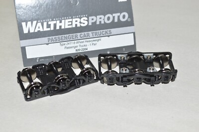 HO scale Walthers Proto 2204 heavyweight passenger car trucks Type 2411 6-wheel