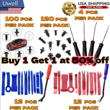 Car Retainer Auto Fasteners Push Trim Plastic Clips Pin Rivet Bumper Kit US