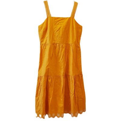J Crew Sleeveless Dress Canary Yellow Eyelet Ruffle Tiered Midi Summer Womens 12 | eBay J Crew Sleeveless Dress Canary Yellow Eyelet Ruffle Tiered Midi Summer Womens 12 | eBay
