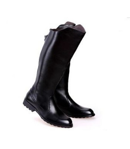 2020 Hombres PU Cuero Rodilla Botas ecuestres altas Botas de montar Botas militares Zapatos - Imagen 5 de 6