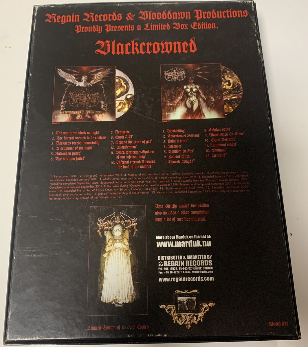 Marduk ‎– Blackcrowned CD/VHS Box Set 2002 Blooddawn - BLOOD 011
