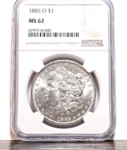 1885 O Morgan Silver Dollar NCG MS62