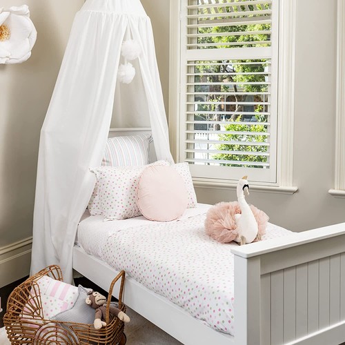 Posh Winkles princess bed canopy for girls room with pom pom- kids canopy bed - Picture 4 of 8
