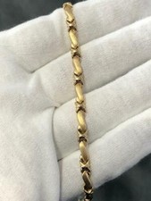 14k Solid Yellow Gold XO Hugs  Kiss Design Tennis Bracelet 4.9 Gr 7" Length