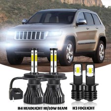 For Jeep Grand Cherokee 1993-1998 6000k Led Headlight Highlow Fog Bulbs Combo