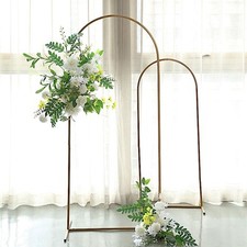 5 ft GOLD Round Top Metal Floral Display Frame Arch BACKDROP STAND Party Events