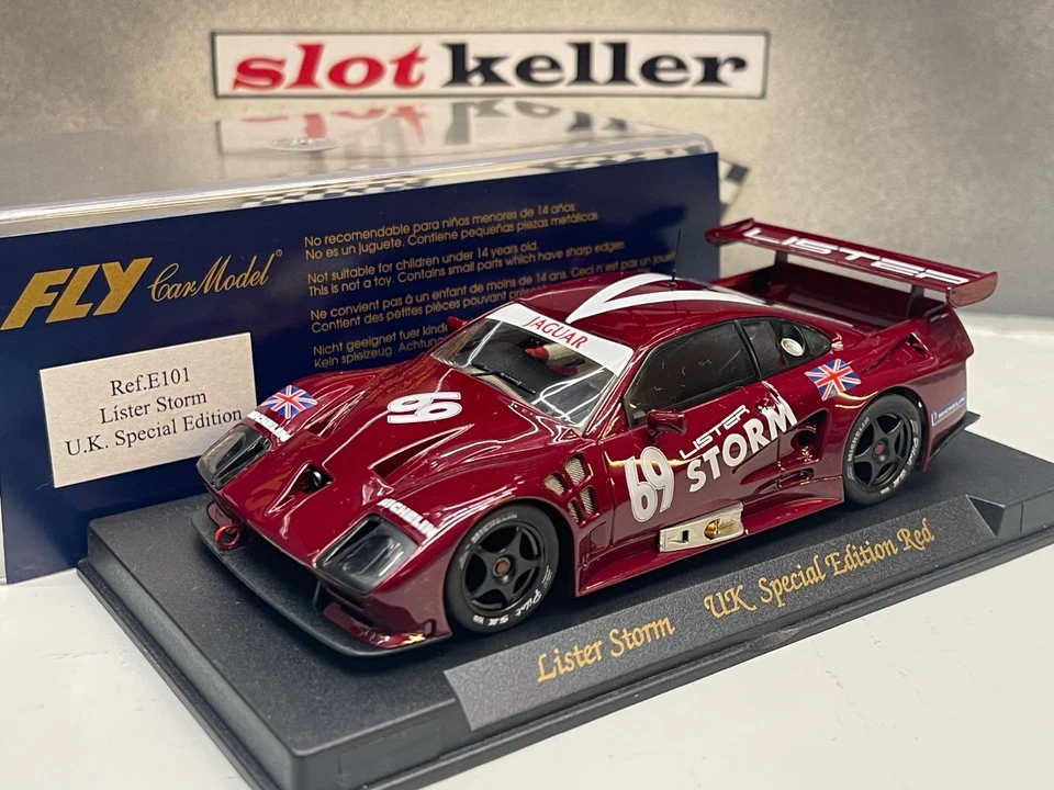 FLY Slotcar * LISTER STORM * UK Special Edition Red * Ref. E101 - Bild 1 von 3