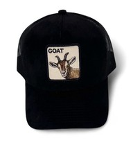 GOAT Patch Mesh Trucker Hat Snapback Suede Bill Adjustable Cap