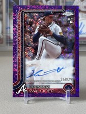 2025 Topps Chrome 268/299 Auto Hurston Waldrep #RA-HW (AU, RC) Atlanta Braves