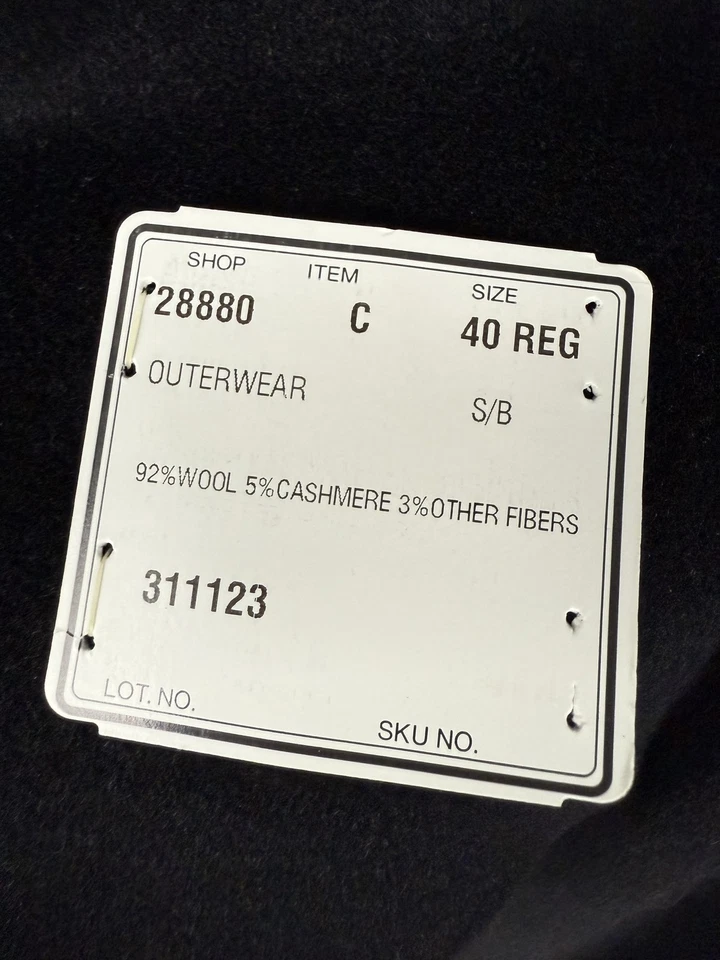 Jos A Bank Coat Mens 40R Grey Charcoal Wool Cashmere Blend Formal Dressy NEW - Image 3 of 4