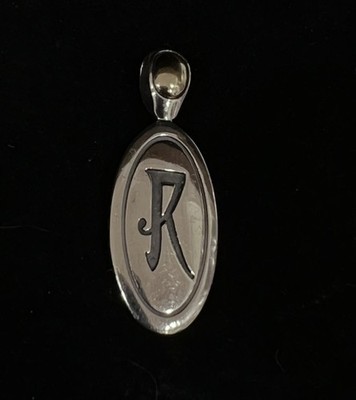 Vintage Ann King 18Ky Gold + SIlver 925 Pendant Upper Case Letter ''R 