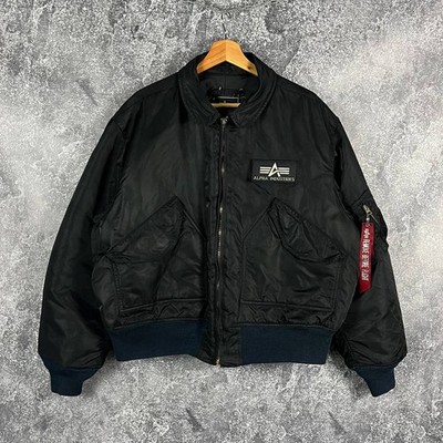 Alpha Industries CWU-45 Flying Bomber Jacket Vintage Black Size XL
