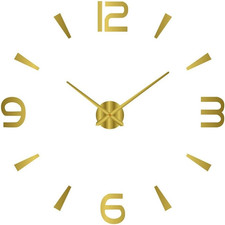 3D Large Mirror Wall Clock DIY Sticker Home Office Shop Decoration Acrylic Clock