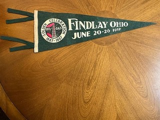 1937 Findlay Ohio Oil and Gas Golden Celebration pennant 17" long