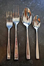 Sold Individually CAMBRIDGE LOGAN GLOSSY STAINLESS FLATWARE PLAIN THICK