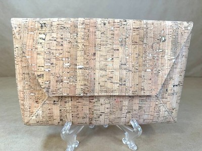 J. Crew Natural Cork Envelope Clutch Purse, Eco-Friendly & Chic