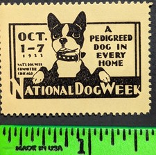 Vintage National Dog Week Boston Terrier Post...