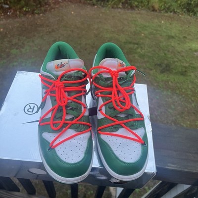 Nike Dunk Low Off-White Pine Green, Size 9.5, OG Box (CT0856-100)