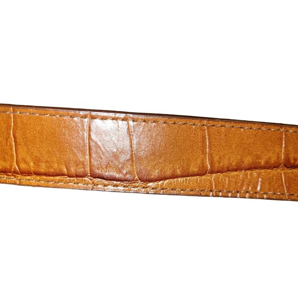 Calvin Klein 女式皮革和麂皮绒腰带棕色,尺寸 M — 第 3/4 张图片