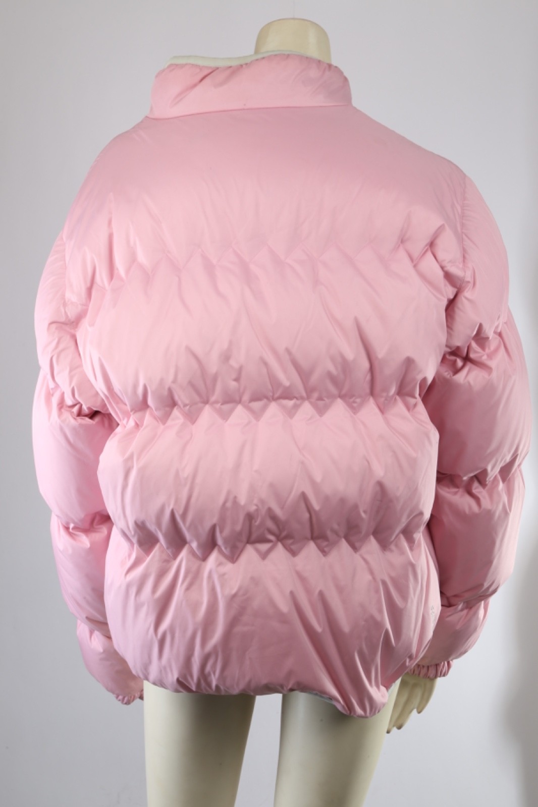 Bombshell Pink Down Puffer Winter Jacket Quilted … - image 6