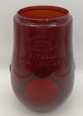 Dietz Fitzall rote Glas Ersatz Globus Eisenbahn Laterne LOC-NOB Pat d 3-10 14
