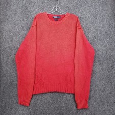 Ralph Lauren Cable Knit Cotton Sweater Mens 2XL XXL Red Pullover Long Sleeve