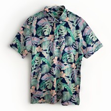 Chubbies The Night Fauna Performance Polo 2.0 MEDIUM Floral Golf Shirt Stretch