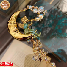 Vintage Art Nouveau Brooch Style Fairy Beauty Shawl Pin Pendant Jewelry Unique