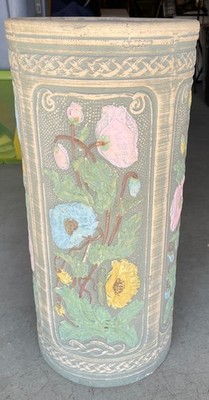 Weller Robinson Ransbottom Pottery Poppy Umbrella Stand Art Nouveau, c.1920s