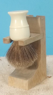 Wooden Shaving Brush Stand/ Holder and Brush - Image 1 of 4