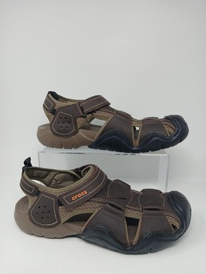 Crocs Swiftwater Mens Size 13 M13 Brown Leather Outdoor 