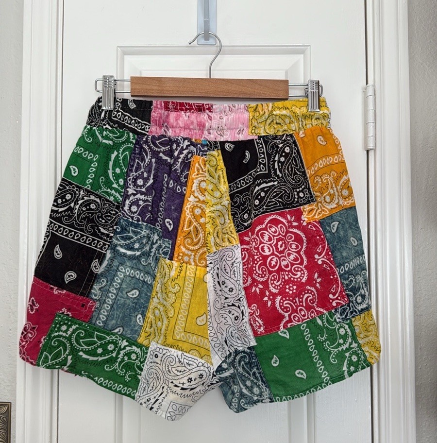 Riley 1880 Bandana Patchwork Drawstring Shorts Sz… - image 3