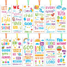 Bible Verse Bookmarks for Kids - 123Pcs Religious Inspirational Bookmarks Colorf