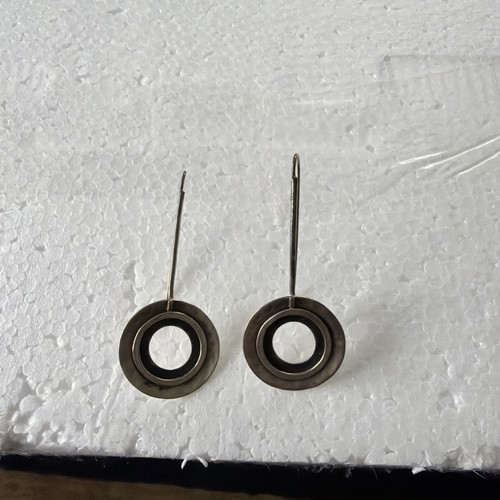 Sipada Sterling Silver Oxided Threaded Round Circle Hoop Earrings