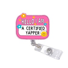 Funny Nurse Badge Reel - Pink Cute Retractable ID Badge Holder with Clip, Hel...