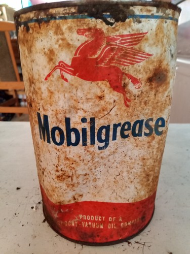 Grasso mobile vintage latta 5 libbre Pegaso arrugginito - Foto 2 di 10