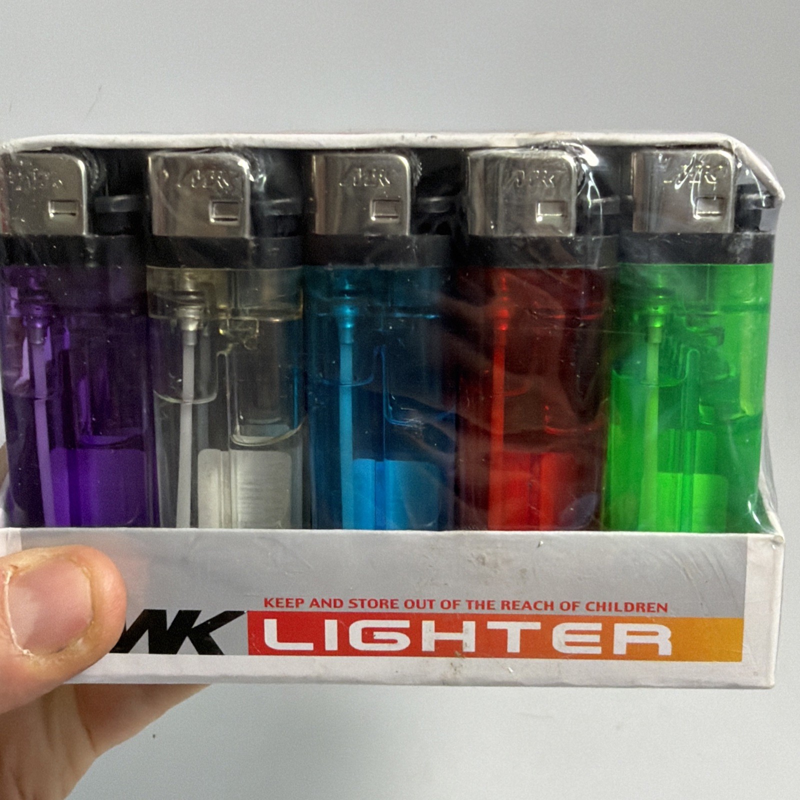 New Case MK Assorted Color Lighters 50 Pcs Lighter Red White Blue 3A Disposable