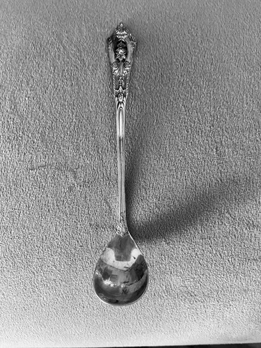 Wallace Sterling Rose Point Vintage Mustard Condiment Ladle