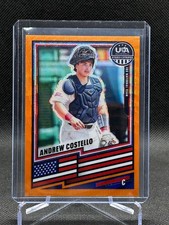 Andrew Costello 2026 Panini USA Stars & Stripes Prizm ORANGE WAVE 13/75 Card #32