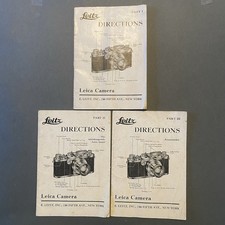 Leitz Direction Leica Camera Part I, II, III Instruction Manual Model G B E 1938
