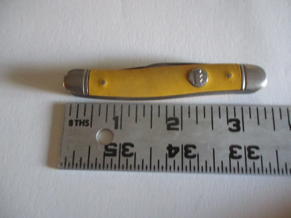 Faca de bolso Imperial 2 lâminas vintage, Prov. R.I., EUA Crown Decor GVC - Imagem 4 de 4