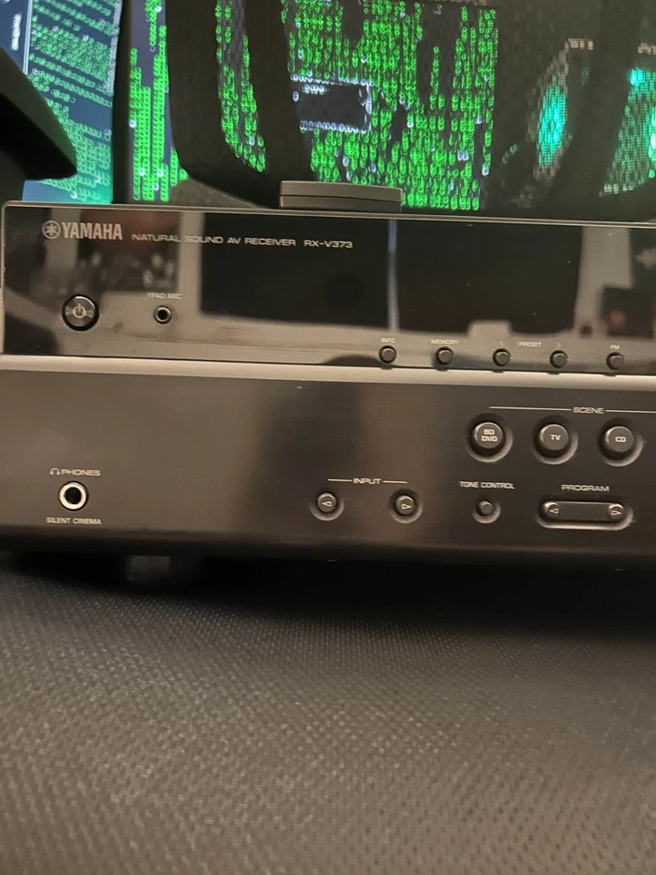 Yamaha RX-V373 AV Receiver bundled with Remote (B+ condition, Powers on) - Image 2 of 4