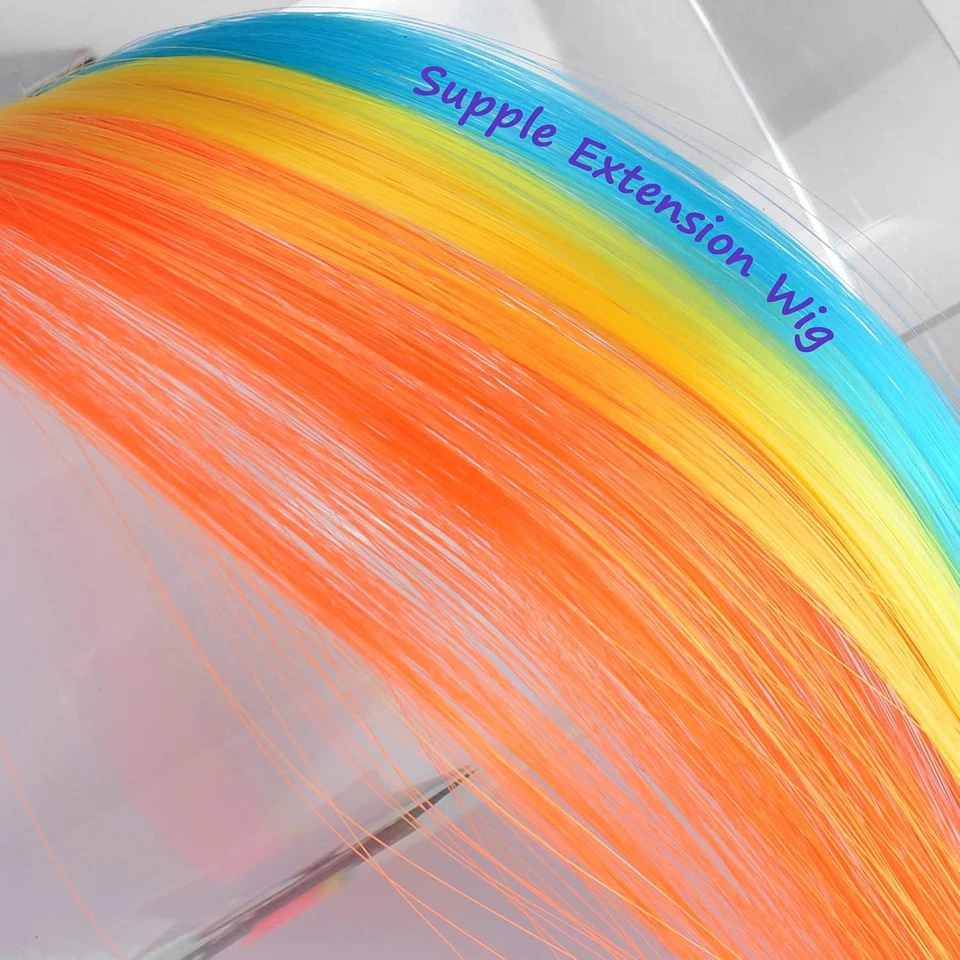 Pinzas para el cabello arco iris para niñas, 6 piezas extensiones de cabello unicornio, accesorios brillantes Foto 4 de 4