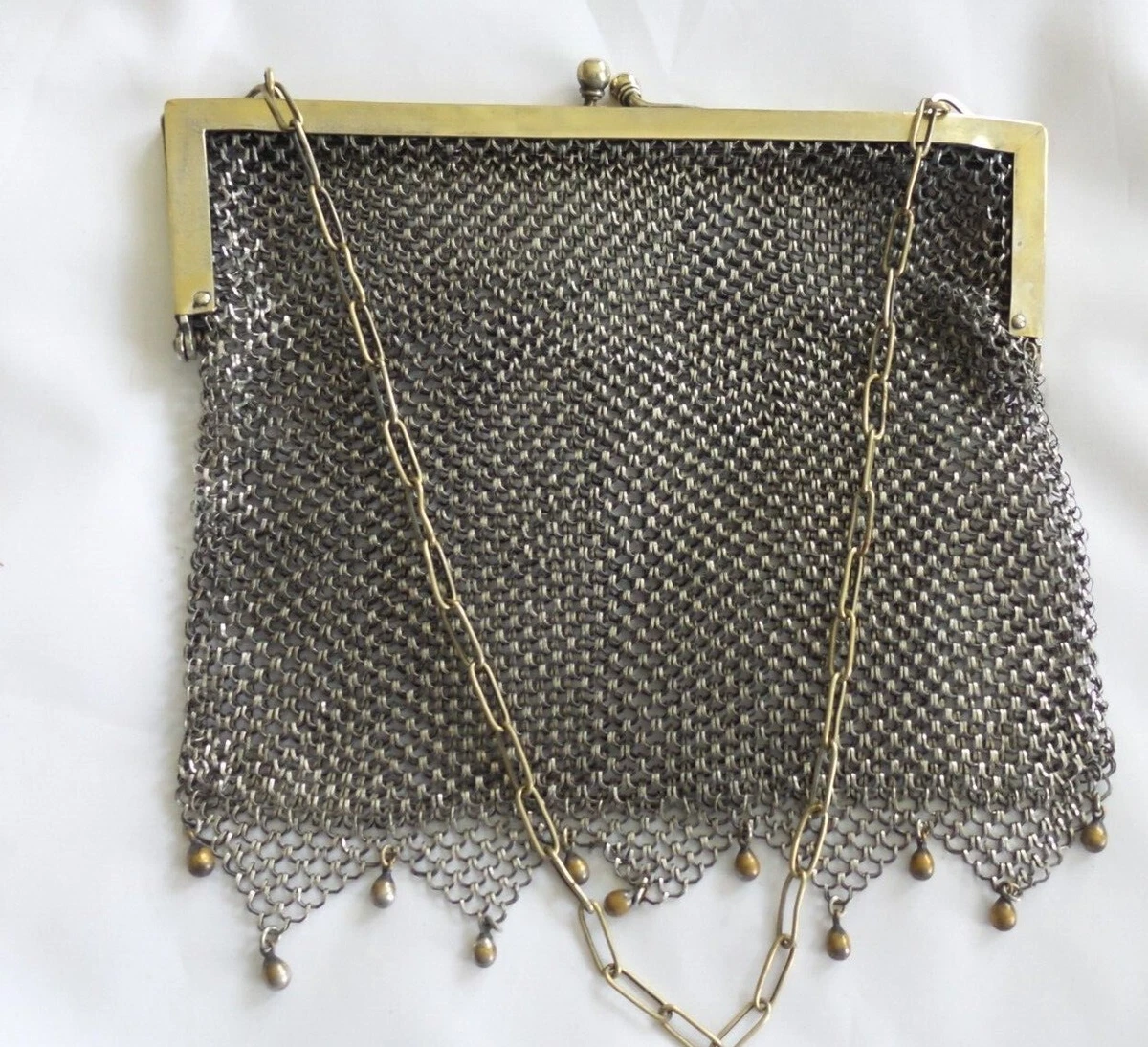 German Silver Chainmaille Purse Depose Silver Mesh Handbag Flapper Pur -  ChristiesCurios