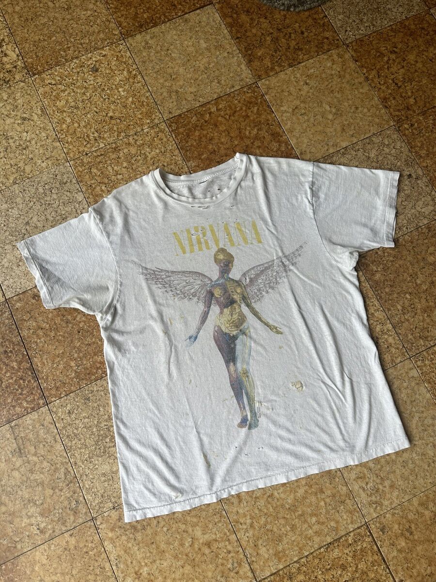 Vtg Nirvana In Utero T shirt 1990's 1993 USA Thrashed Paper Vtg Nirvana In Utero T shirt 1990's 1993 USA Thrashed Paper