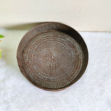 1920s Vintage Primitive Handcrafted Iron Strainer Kitchen Old Decorative I594