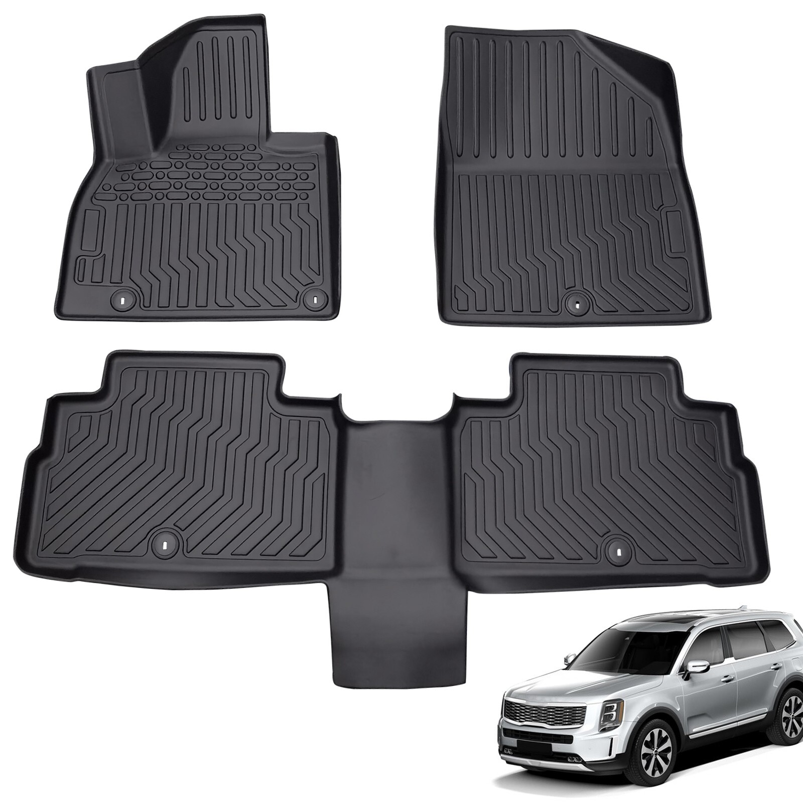For Kia Telluride 2020-2023 TPE All Weather Car Rubber Floor Liners Mats