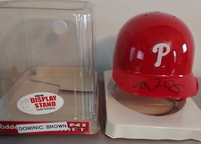 Dominic Brown Autographed Signed Phillies Riddell Mini Helmet - RARE!! - w/COA