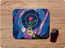 BEAUTY THE BEAST ROSE CUSTOM MOUSE PAD MAT COMPUTER HOME OFFICE SCHOOL GIFT